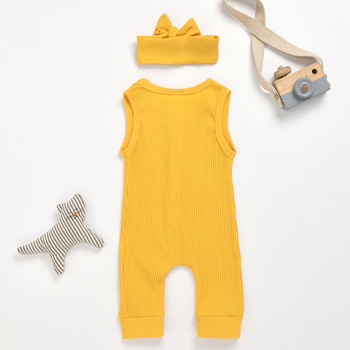 Title 3, Featured button baby climbing suit designed for...