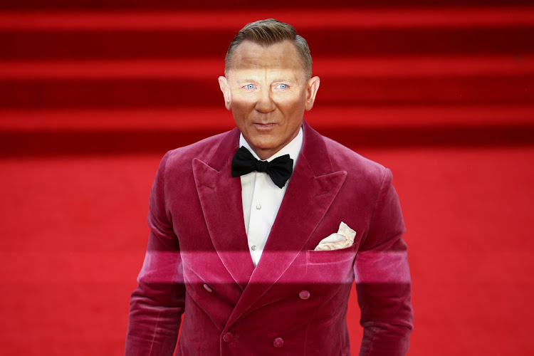 Daniel Craig poses during the world premiere of the new James Bond film ‘No Time To Die’ at the Royal Albert Hall in London.