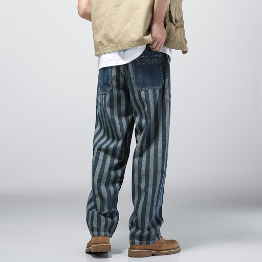 Title 7, Mens Jeans Loose Wide-leg Trend Daddy Casual W...