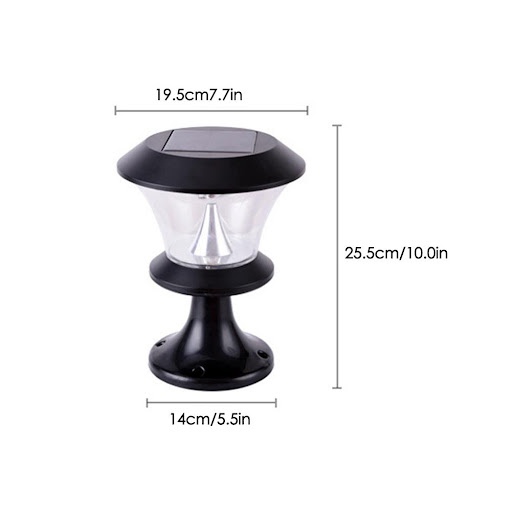 Title 2, 8 LED round solar column headlight. Illuminate ...
