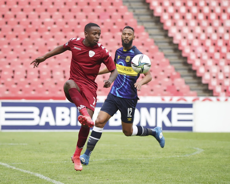 Vusimuzi Mncube of Sekhukhune United during the DStv Premiership 2021/22 football match between Sekhukhune United and Cape Town City.