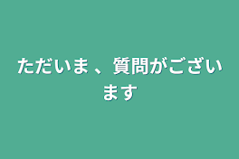 ただいま 、質問がございます