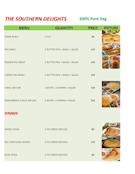 The Southern Delights menu 4