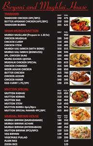 Biryani And Muglai House menu 1