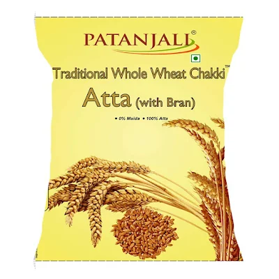 Patanjali Traditional Whole Wheat Chakki Atta With Bran - 1 kg