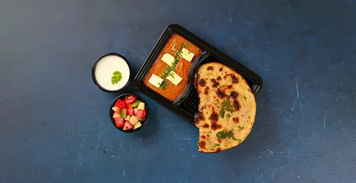 Paneer Paratha With Matar Paneer