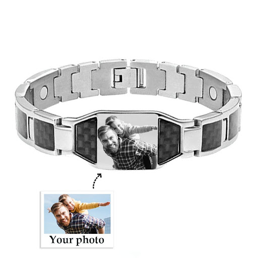 Title 5, Mens Bracelet Magnetic Carbon Fiber Titanium S...
