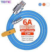 Dây Cáp Sạc Usb Type - C 120W 6A 1.2M Cho Huawei Oppo Iphone