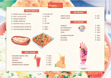 KHALIDS BIRIYANI menu 