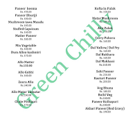 Green Chilly Restaurant menu 6