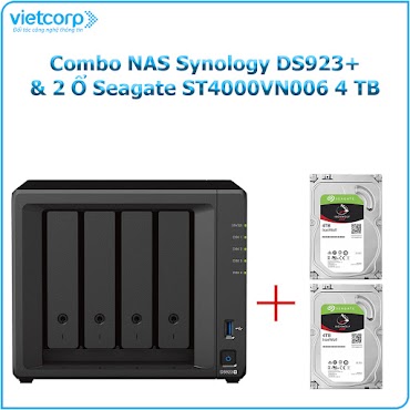 Combo Thiết Bị Lưu Trữ Nas Synology Ds923+ Và 2 Ổ Cứng Seagate St4000Vn006 4 Tb - Hàng Chính Hãng