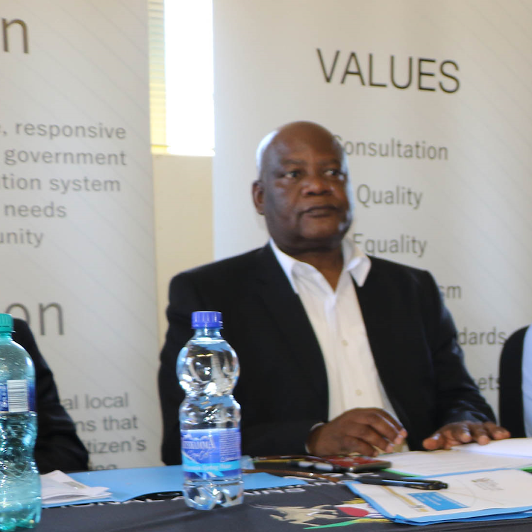 The department of Cooperative Governance and Traditional Affairs (Cogta) MEC Fikile Xasa , with MPL Tony Duba and Keiskammahoek SANCO chairman Gugulethu Siwendu during a meeting about the report on progress in resolving service delivery issues in the area.