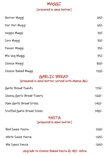 Dilli Bakery menu 