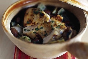 Chicken hotpots with globe artichokes
