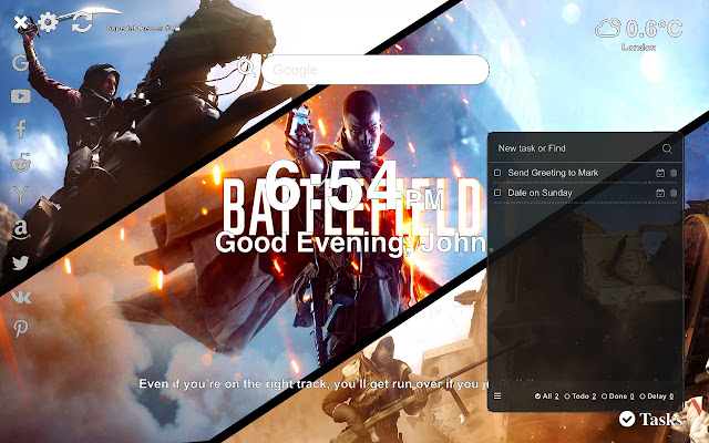 Battlefield 1 HD Wallpaper Tab Theme