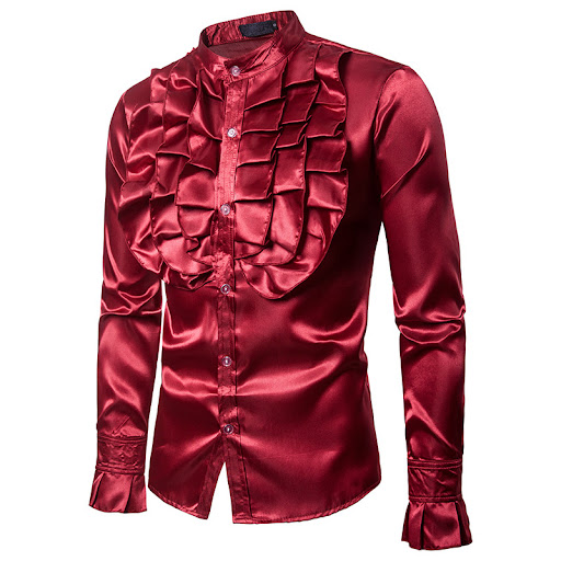 Title 4, Mens Stage Performance Shirts, Court Style wit...