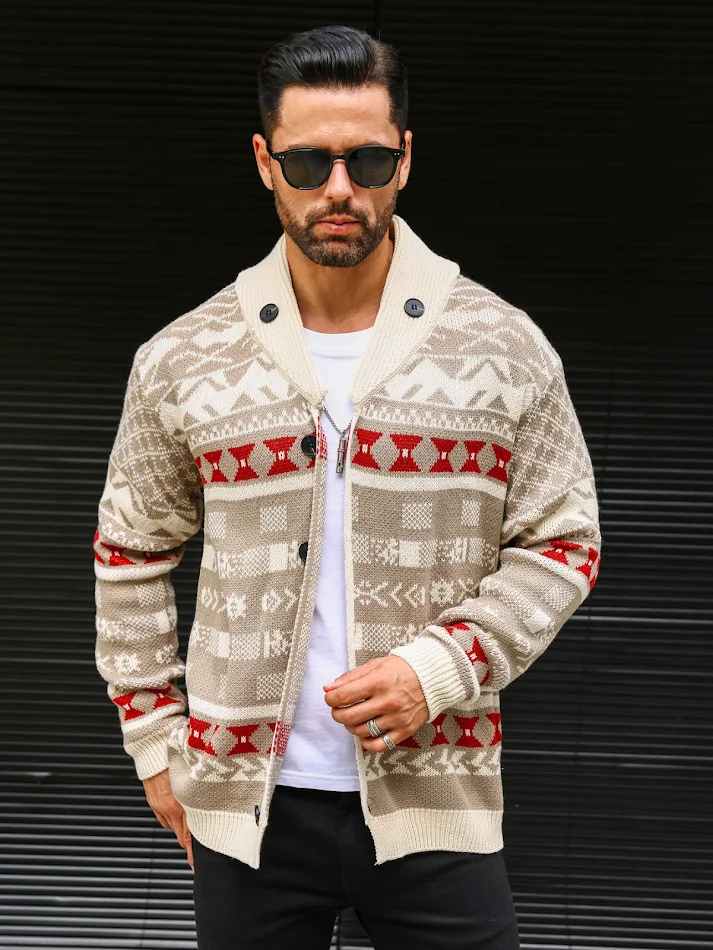 Abrigo de punto de suéter de otoño para hombre Cálido y cómodo Perfecto para el clima otoñal. Ideal para un look casual y elegante. Disfruta del otoño con estilo.