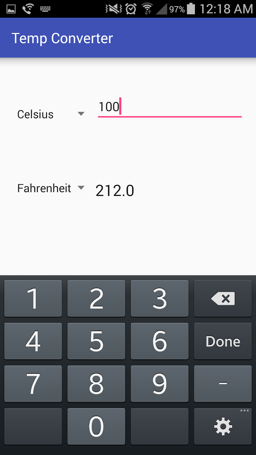 Temp Converter Screen 2