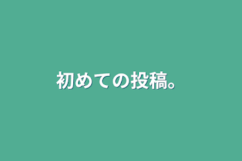 初めての投稿。