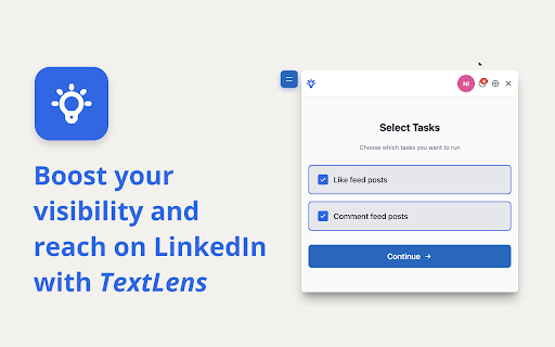TextLens for LinkedIn – Likes & smart comment automation screenshot 1