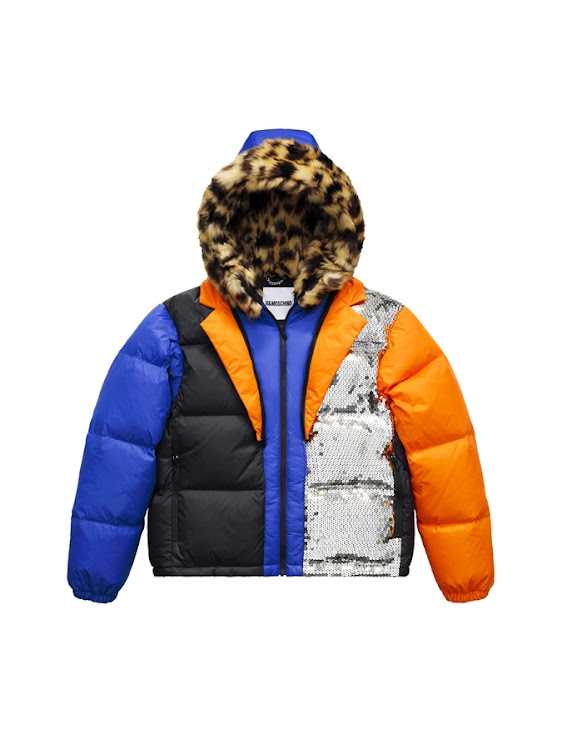 Block-coloured down jacket, R4,499, Moschino [tv] H&M collection.