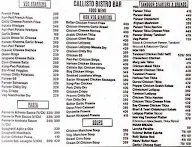 Callisto Bistro Bar menu 8