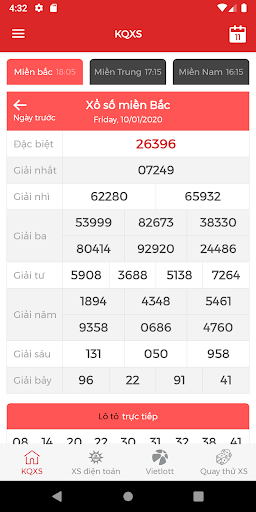 Screenshot Live Vietnam Lottery Results &