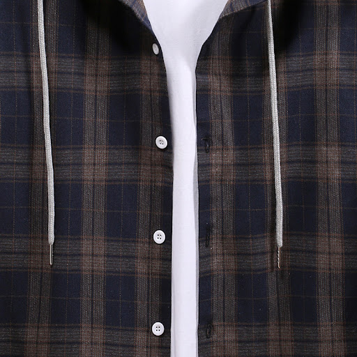 Title 3, Mens Autumn Youth Casual Cardigan Plaid Hooded...