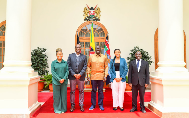 President William Ruto during a meeting with the TikTok team led by TikTok’s Director of Public Policy and Government Relations, Fortune Mgwili-Sibanda, at State House, Nairobi.