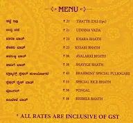 Brahmins Thatte Idli menu 1