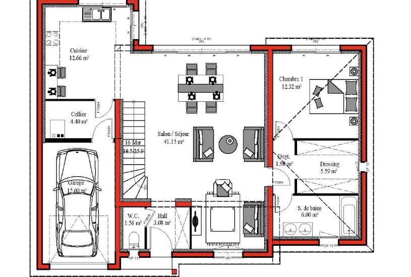  Vente Terrain + Maison - Terrain : 539m² - Maison : 118m² à Soustons (40140) 