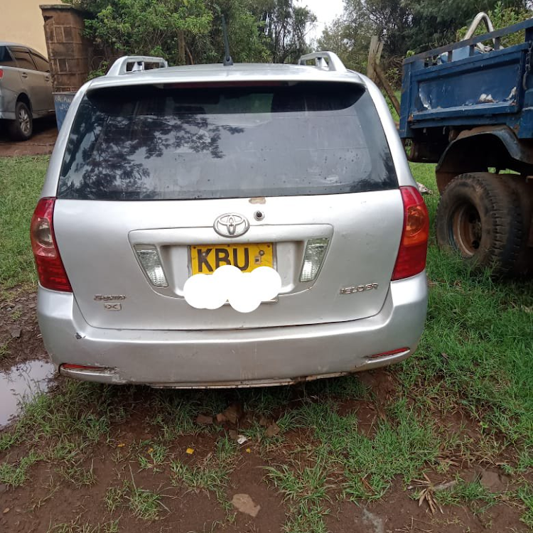 The recovered Toyota fielder car.