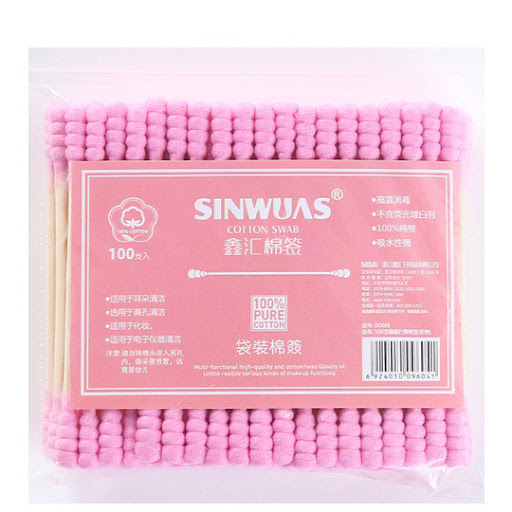 Title 9, Double-ended wooden stick and cotton ear swabs ...