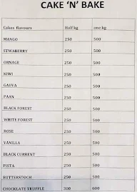 Cake N Bake menu 3