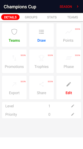 Screenshot Tournament App