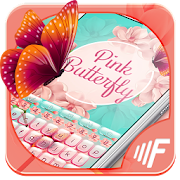 Pink Cute Butterfly Keyboard Theme  Icon