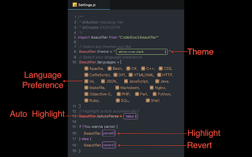 Code Block Beautifier