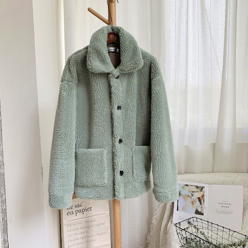 Title 3, Short faux fur coat in grain fleece for women. ...