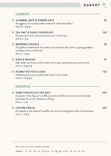 Suchali's Artisan Bakehouse menu 