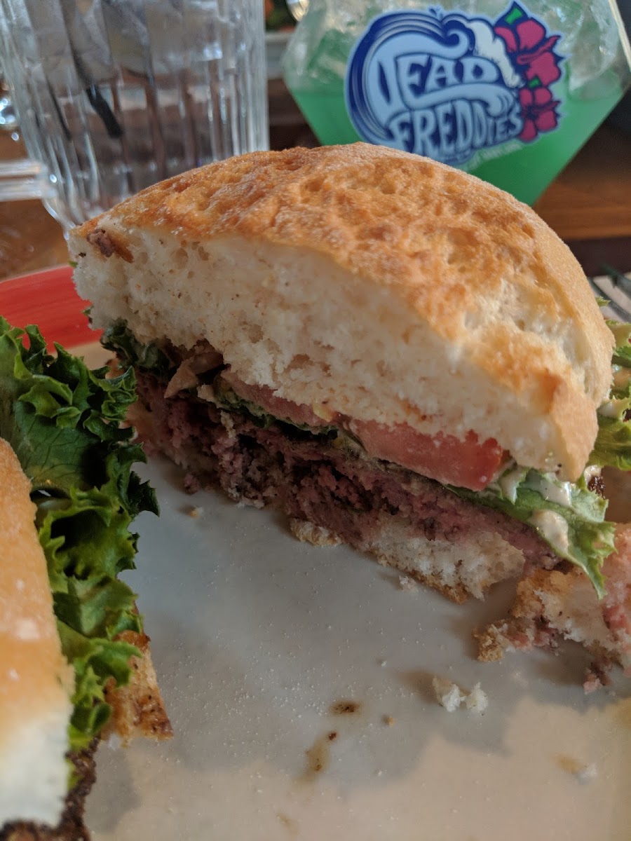 Cajun burger on gf roll ⭐⭐⭐⭐⭐