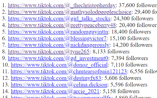 Sort User's Most Popular Followers On TikTok