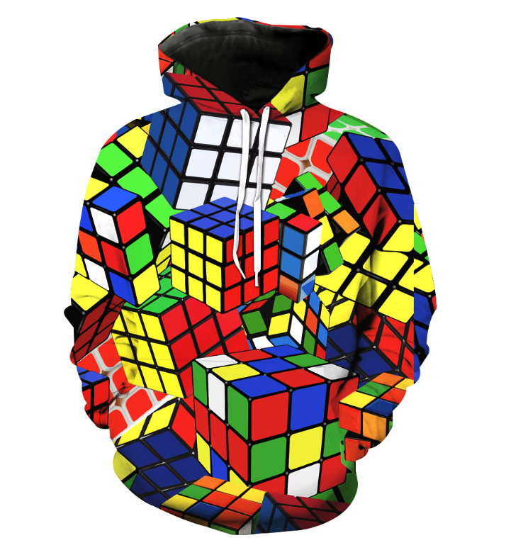 Explosion models digital printing hooded hood sweater casual loose version men and women couple models sweater