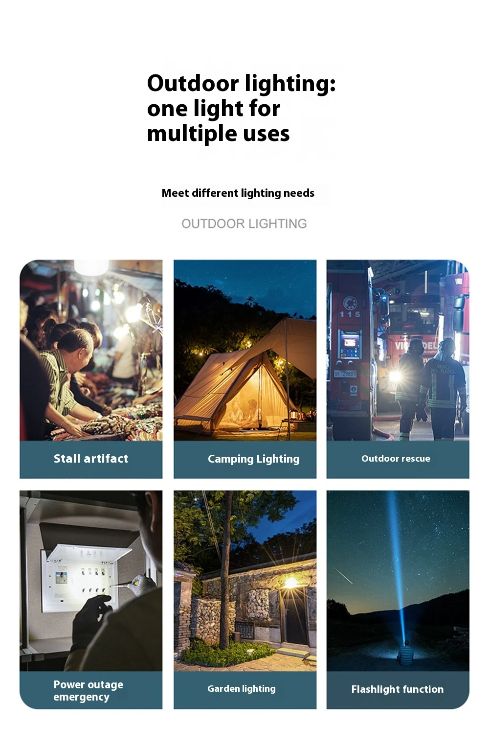 Title 4, Oplaadbare multifunctionele LED campinglantaarn...