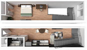 Go to One Bedroom Loft Floorplan page.