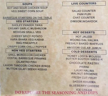 Universal Barbeque menu 