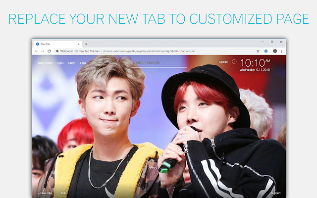 BTS NamSeok Background RM & J Hope New Tab