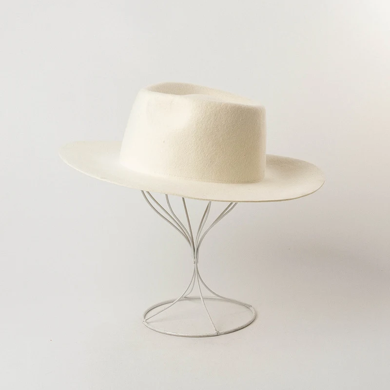 Nuevo Sombrero de copa de Jazz de lana delicado, sombrero de fieltro
