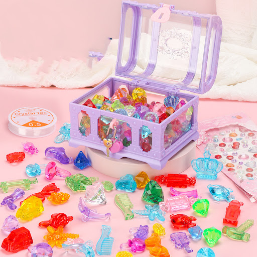 Title 8, Acrylic Crystal Diamond Treasure Box Kids Gem T...