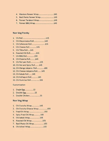 Roll No. 1 menu 