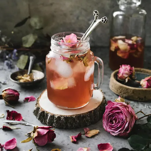 Rose Iced Tea [450 Ml, Mason Jar]